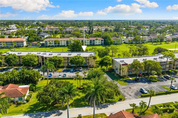Drone / aerial view of apartment complex / building