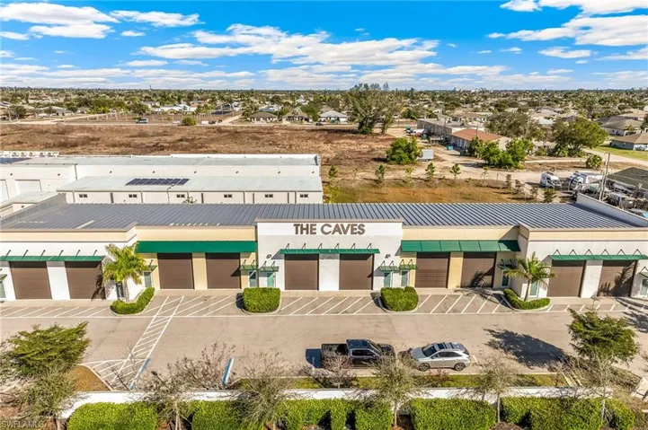 Drone / aerial view of a commercial area