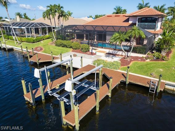 10,000# boat lift with composite deck and walk.