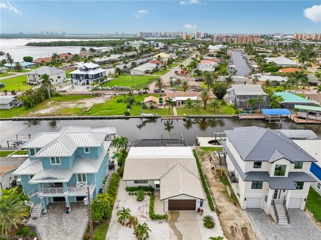 View of urban area with a large body of water