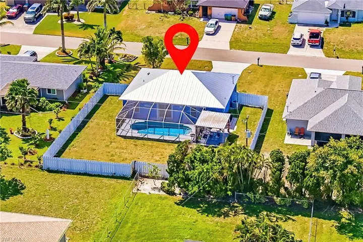 Aerial view of residential area