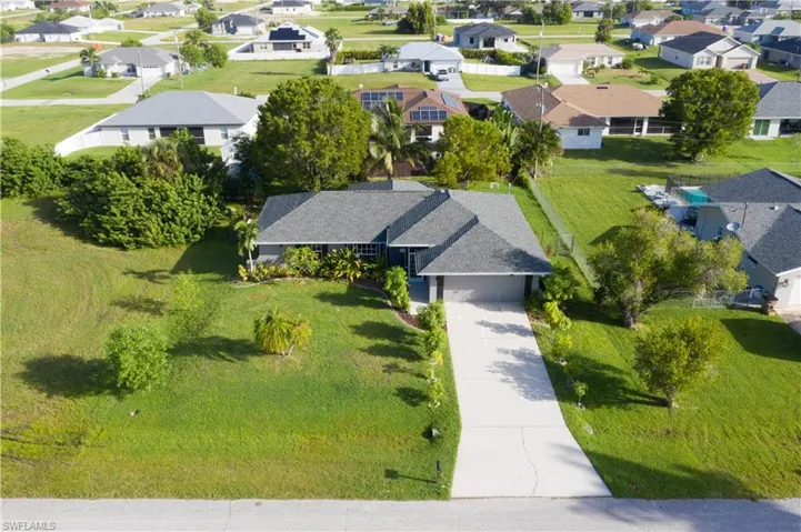 Aerial view of residential area
