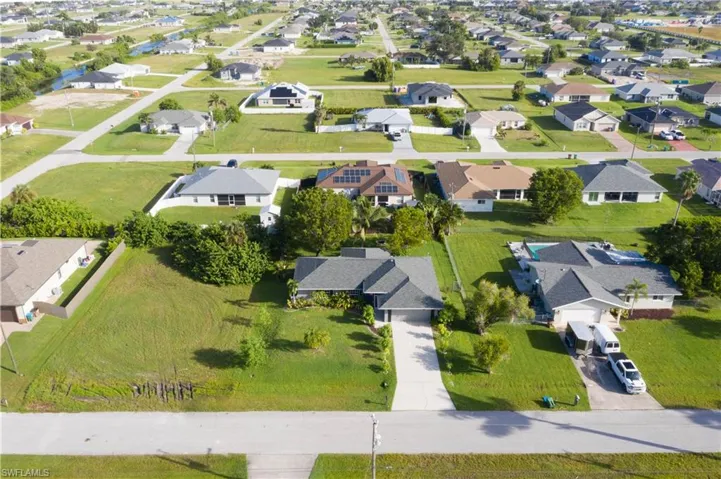 Aerial view of residential area