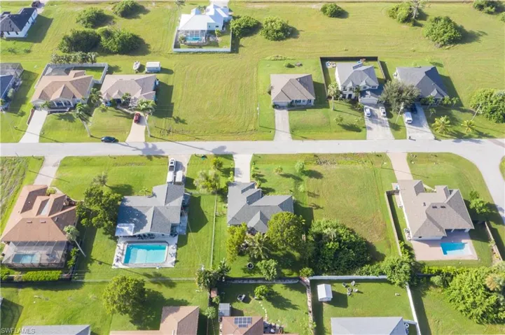Aerial view of residential area