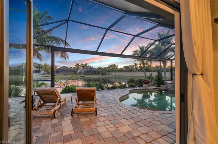 Patio terrace at dusk