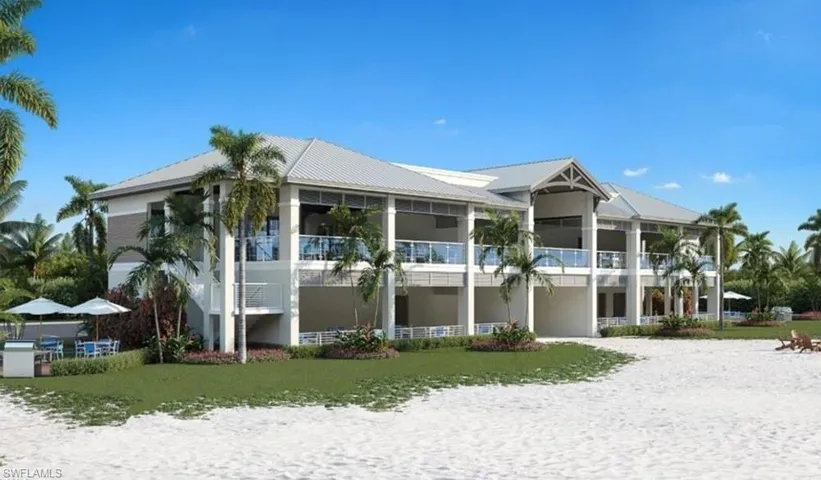 Rear view of beach park building, overlooking the Gulf.