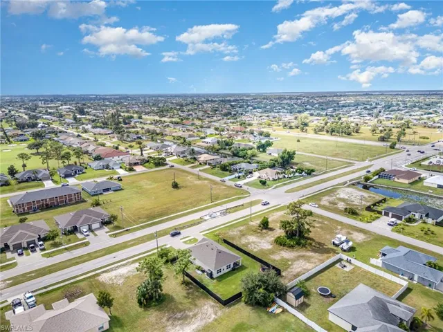Aerial view of residential area