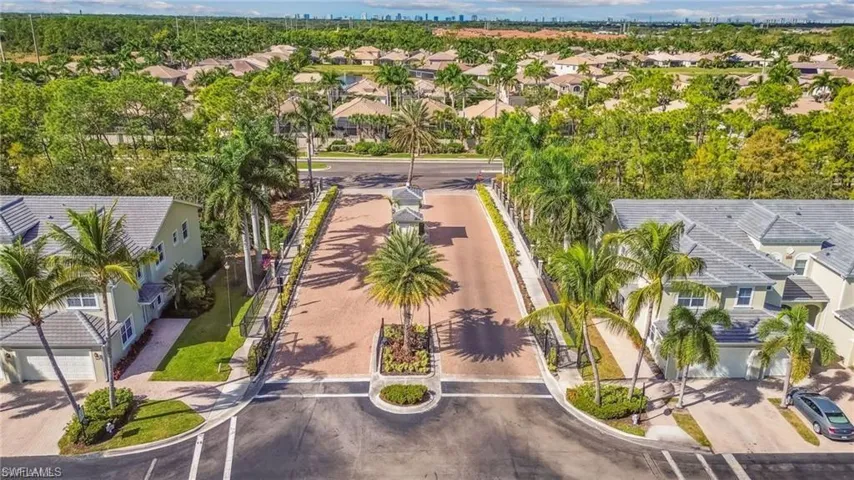 Aerial view of residential area