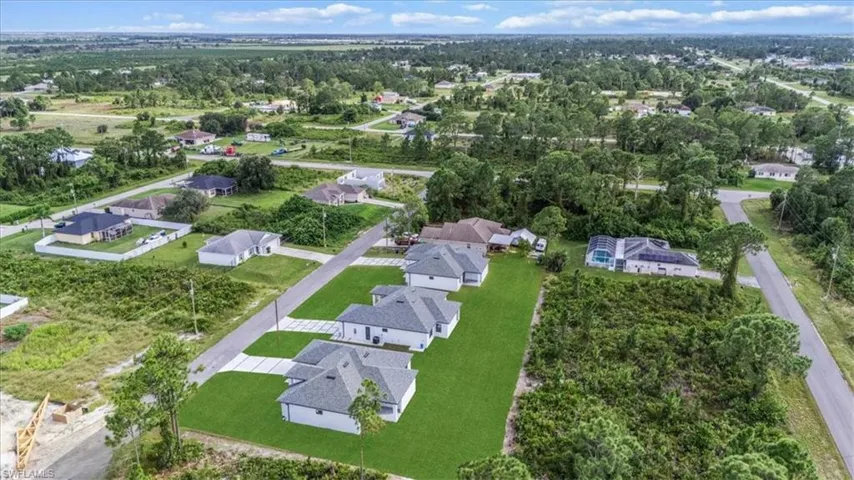 Aerial perspective of suburban area