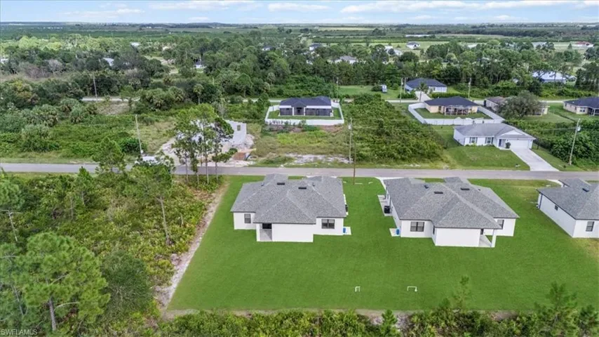 Aerial perspective of suburban area