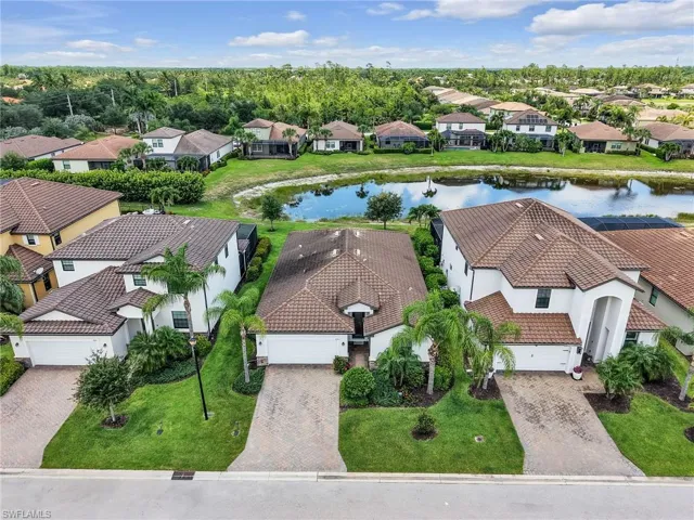 Aerial View of the Home with Lake View