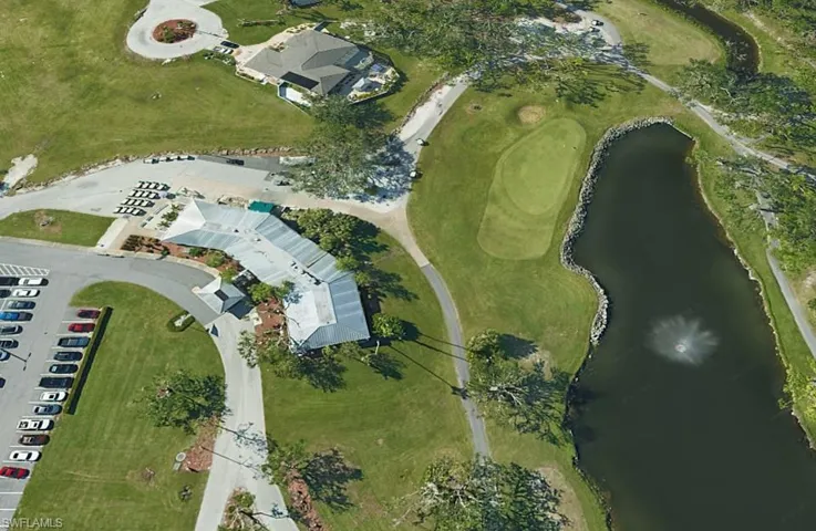 Bird's eye view of a nearby body of water