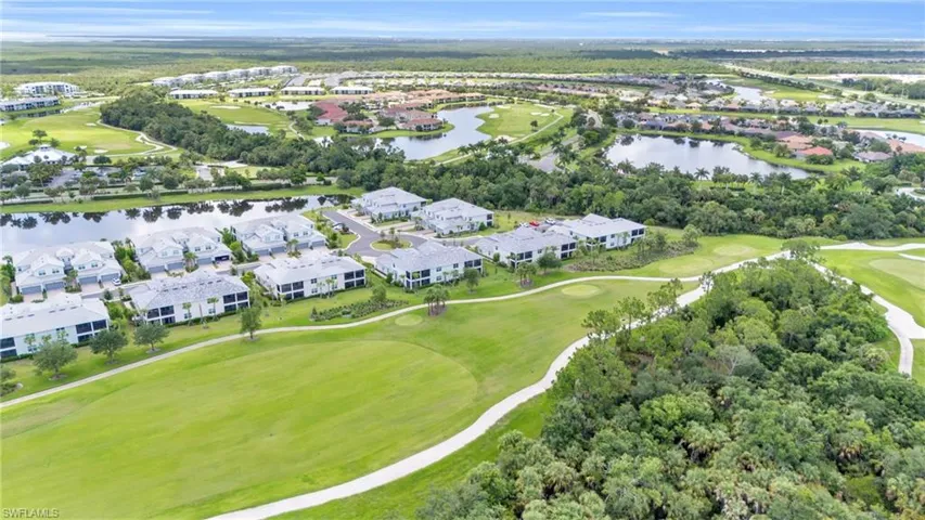 Aerial view of unit on the golf course