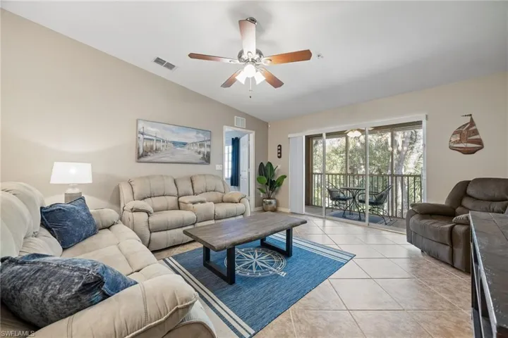 Living Room with Sliders to the Screened Lanai
