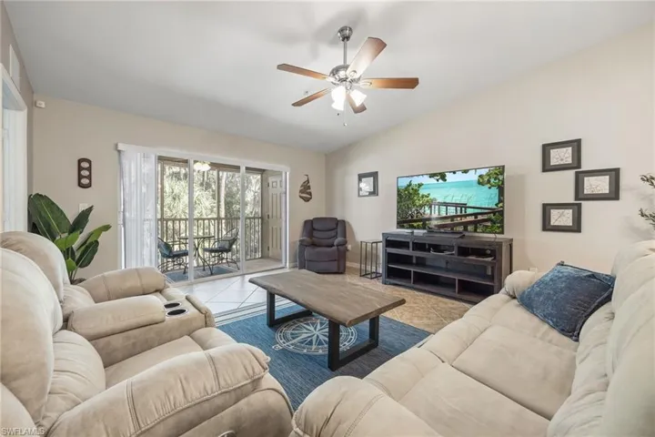 Living Area with Sliding Glass Doors to the Screened Lanai