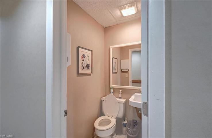 One of two private restrooms