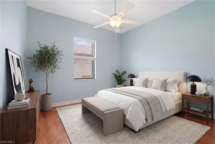 Additional guest bedroom with calming color palette