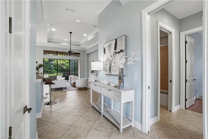 Spacious hallway leading into the main living areas