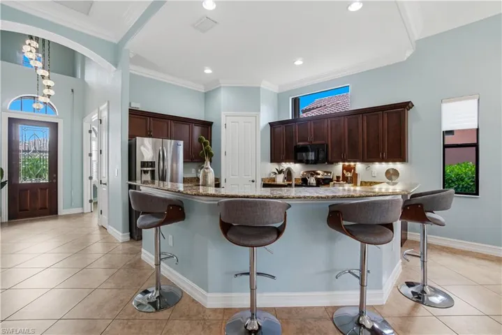 Large kitchen island perfect for casual dining and entertaining