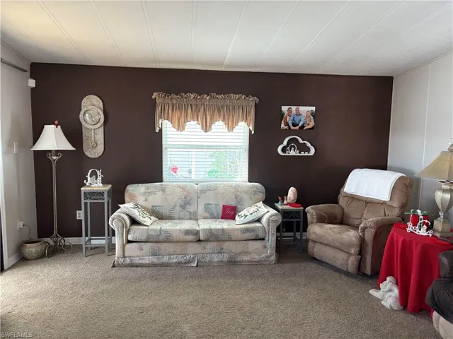Living room featuring carpet