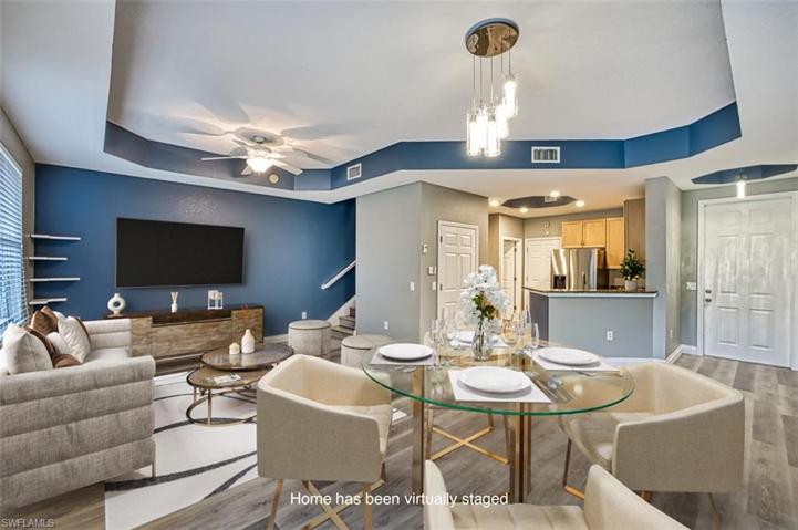 View of Kitchen, Dining & Living