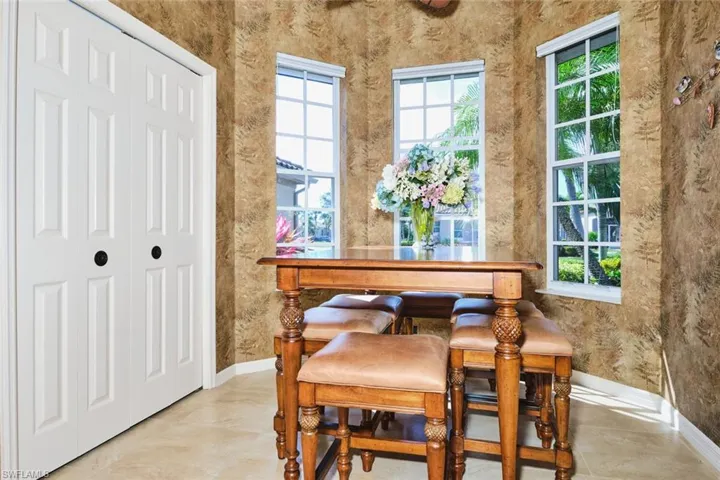 Dining space featuring baseboards