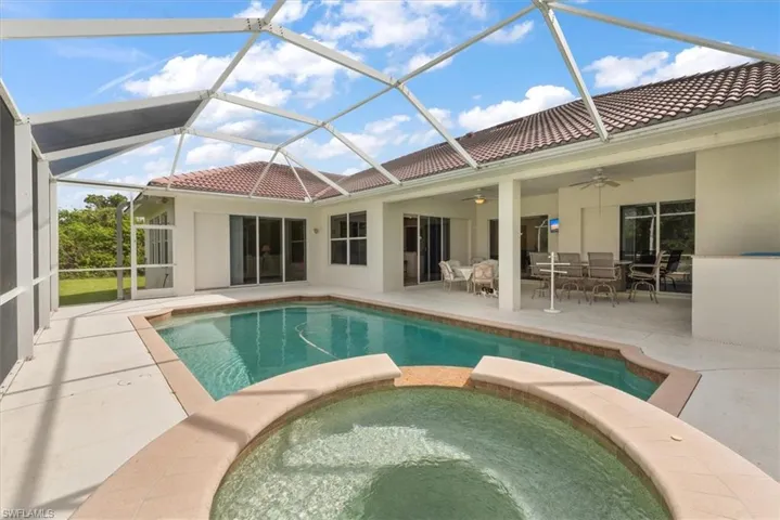 This view from the spa area shows the large under truss area to get some shade as you desire.