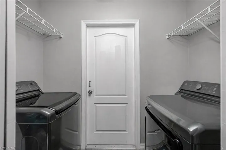 Laundry area with washing machine and clothes dryer