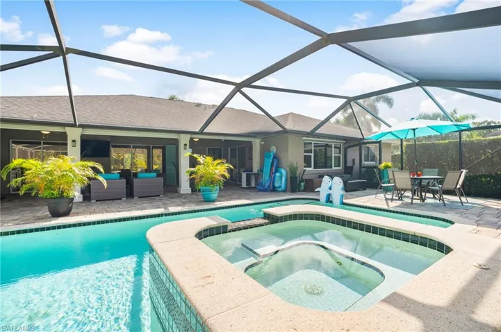 The pool is a highlight of the home with a spa and sheer decent waterfall with all functions operated by the Aqualink system.