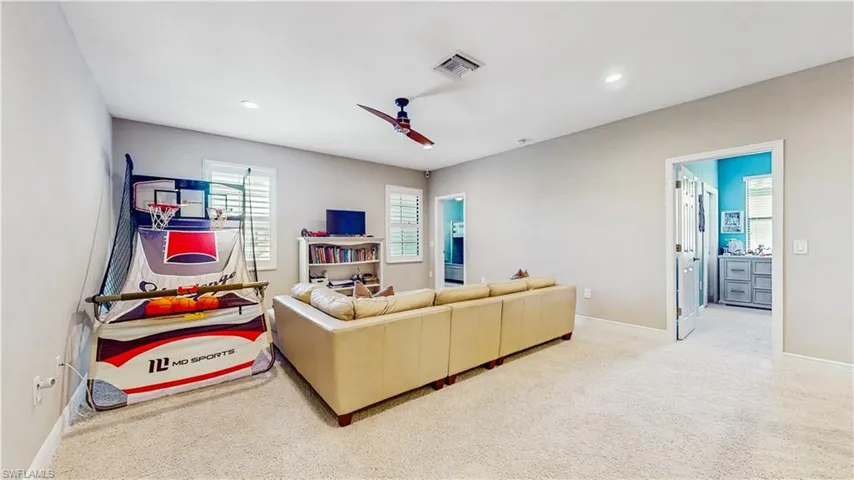SPACIOUS LOGT, HUGE SOFA, KIDS GAME, WINDOWS, PLUSH CARPETING, VIEW 1ST & 2ND BEDROOM DOORS IN 2ND FLOOR