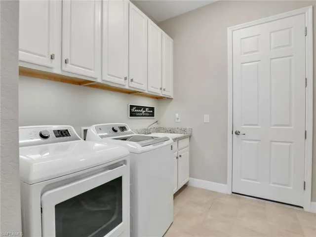 Laundry room with plenty of storage and laundry tub