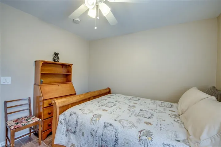 Bedroom with a ceiling fan
