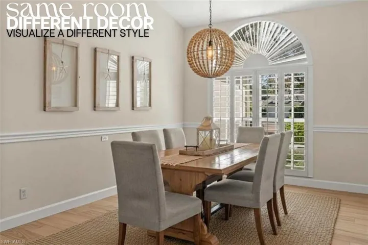 Dining area featuring baseboards and light wood finished floors