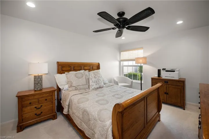 Guest Bedroom , hunter Douglas bamboo shades  ,fan
