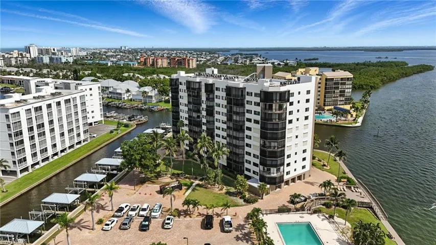 View of urban area featuring a large body of water