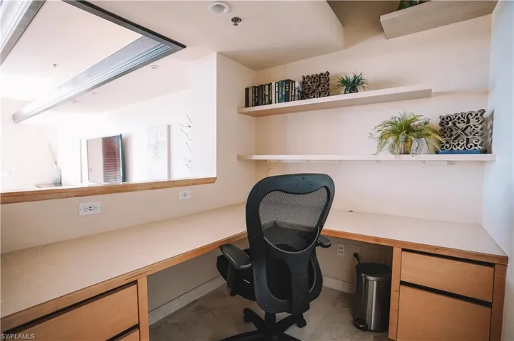 Office space with concrete floors
