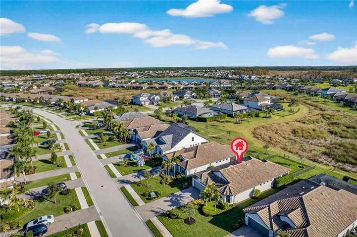 Aerial view of residential area