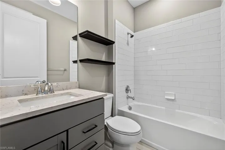 Bathroom with  shower combination and vanity