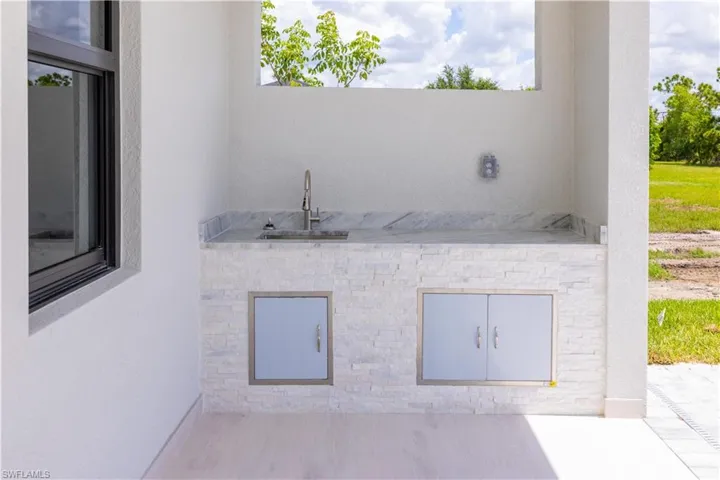 View of terrace featuring sink