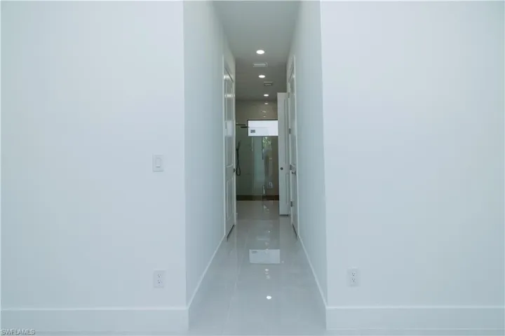 Hall with tile floors
