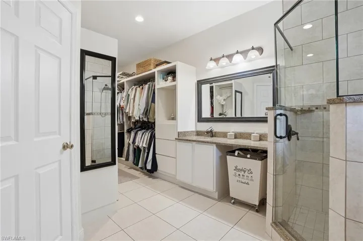 Master bath and walk in closet