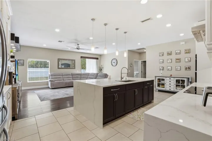Kitchen open to the great room.