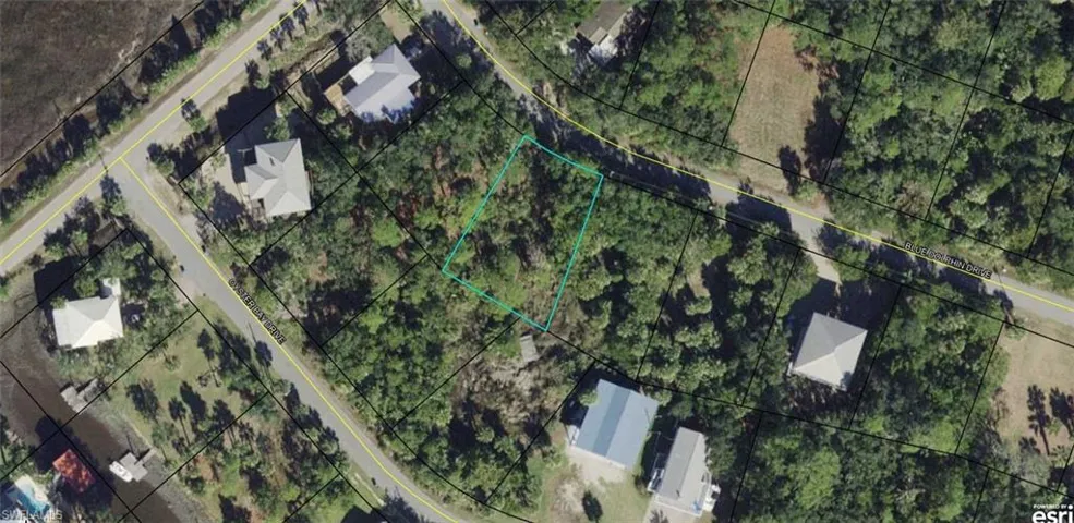 Aerial Property Map. Displaying the property's boundaries and surrounding parcels