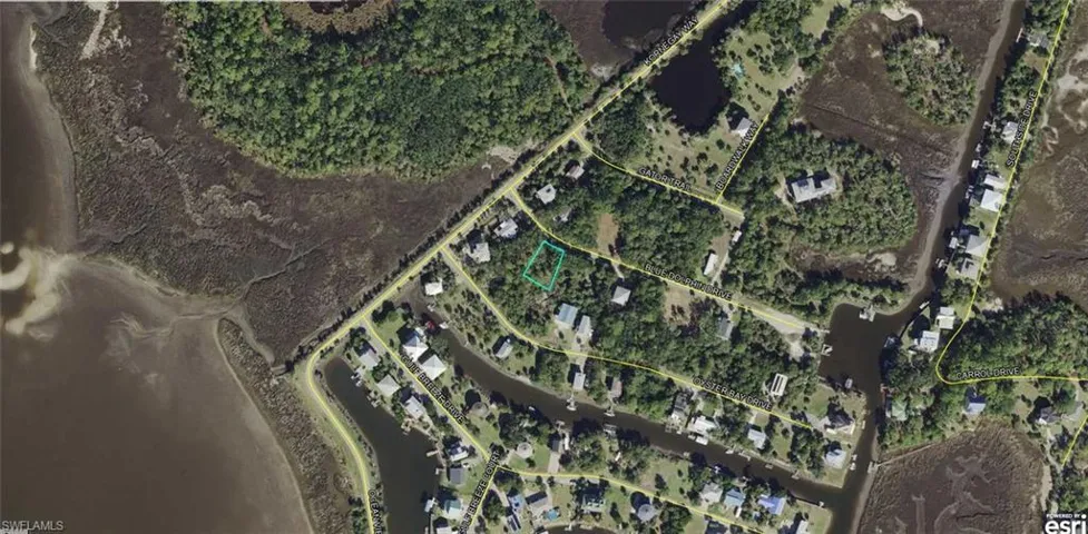 Aerial Property Map. Displaying the property's boundaries and surrounding geographical features