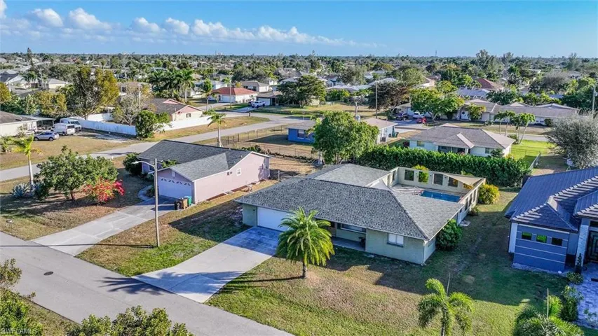 Aerial view of residential area
