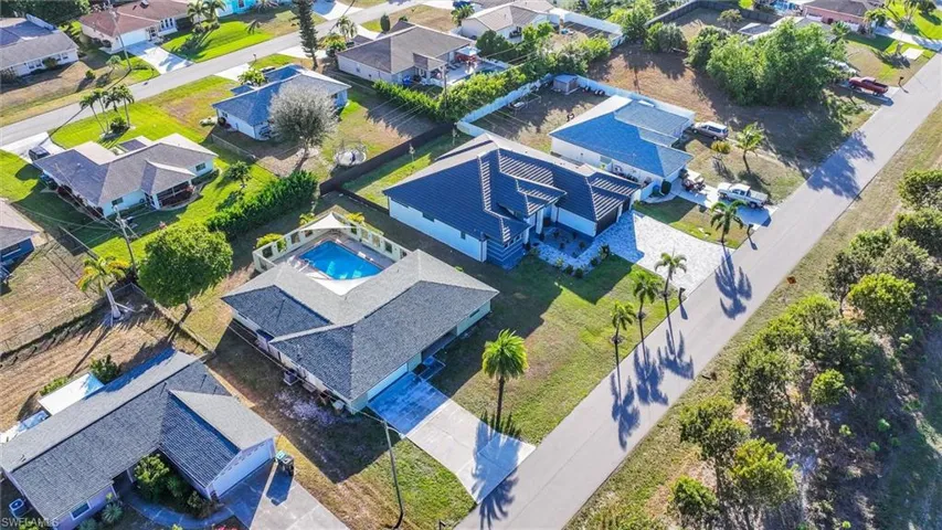 Aerial view of residential area