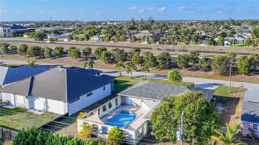 Aerial view of residential area
