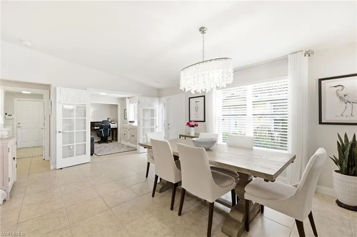 Dining are and French Door access to Bedroom/Office