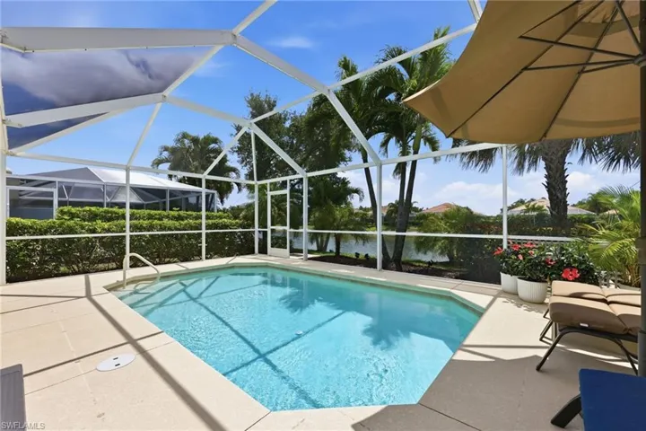 Fully screened-in Patio with heated Pool, Lake views and southern exposure