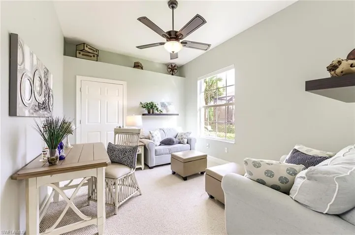 Formal dining area to left of entrance doors